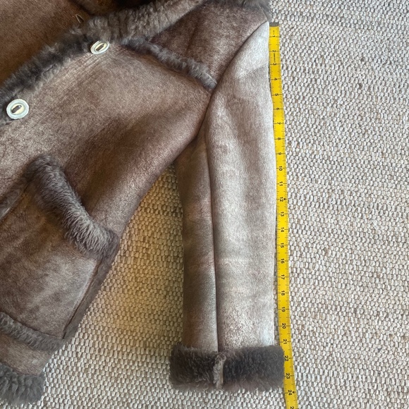 EUC Custom Made Authentic Leather Sheepskin Shearling Coat - Picture 9 of 9